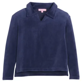 Polo Pullover - Navy Velour