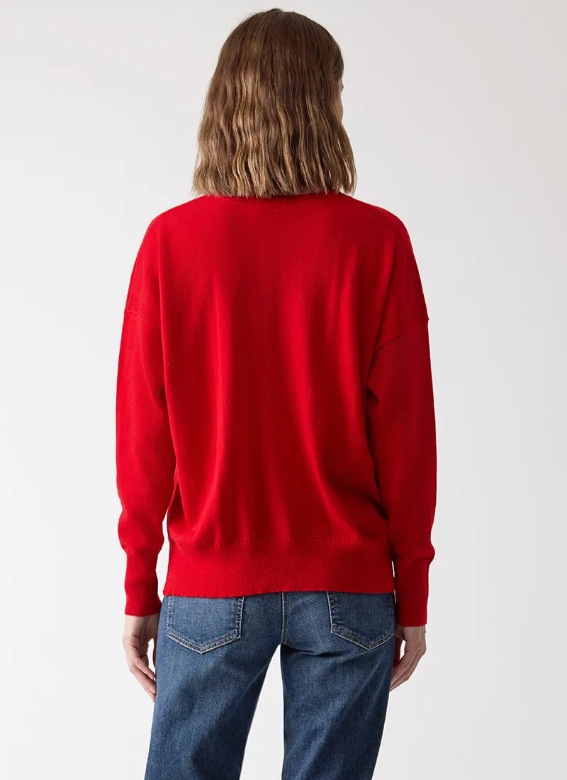 Relaxed V-Neck Cashmere Sweater