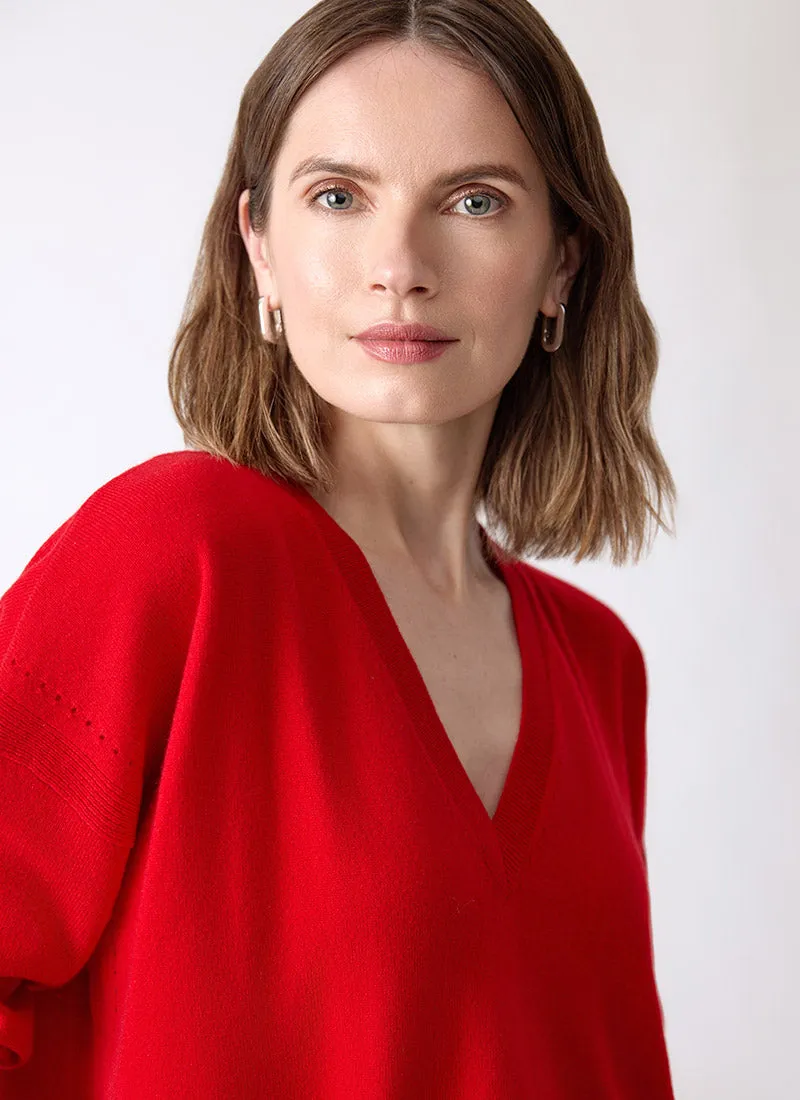 Relaxed V-Neck Cashmere Sweater