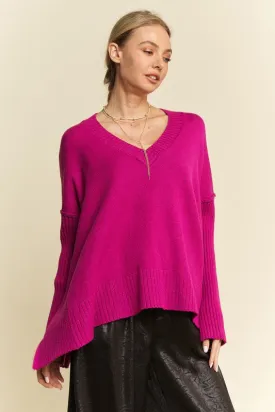 Ribbed Side Slit Sweater