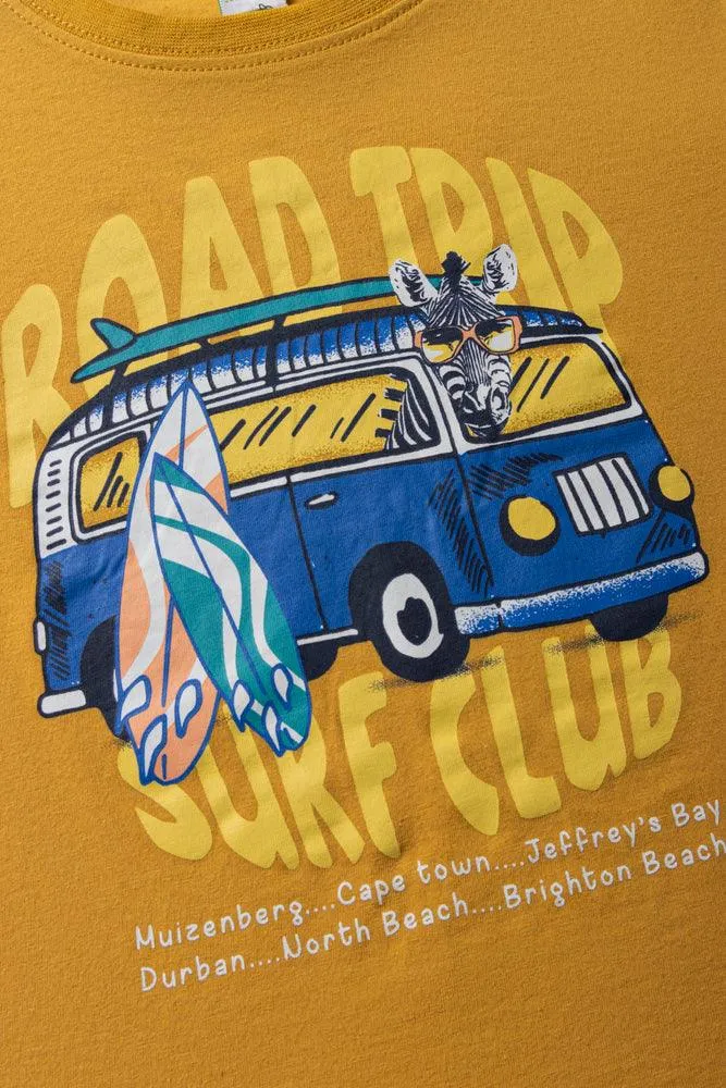 Road-Trip Printed T-Shirt Yellow