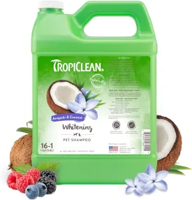 TropiClean Whitening Dog Shampoo, Professional Dog Shampoo, Whitening & Brightening, For All Coat & Color Types, Puppy Safe, Made in USA, 1 Gallon