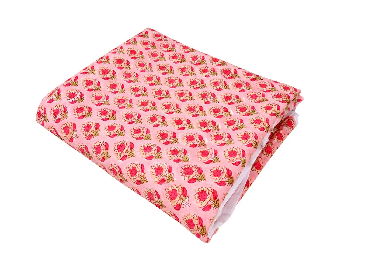 Tulip Cotton Peach Batik Fabric for Fashion Attire