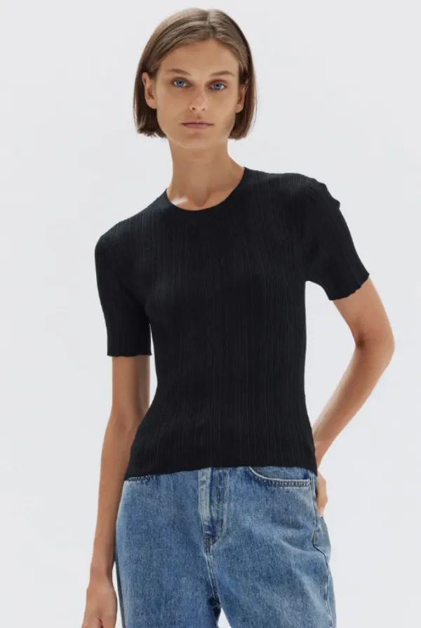 Vienna Knit Tee Black