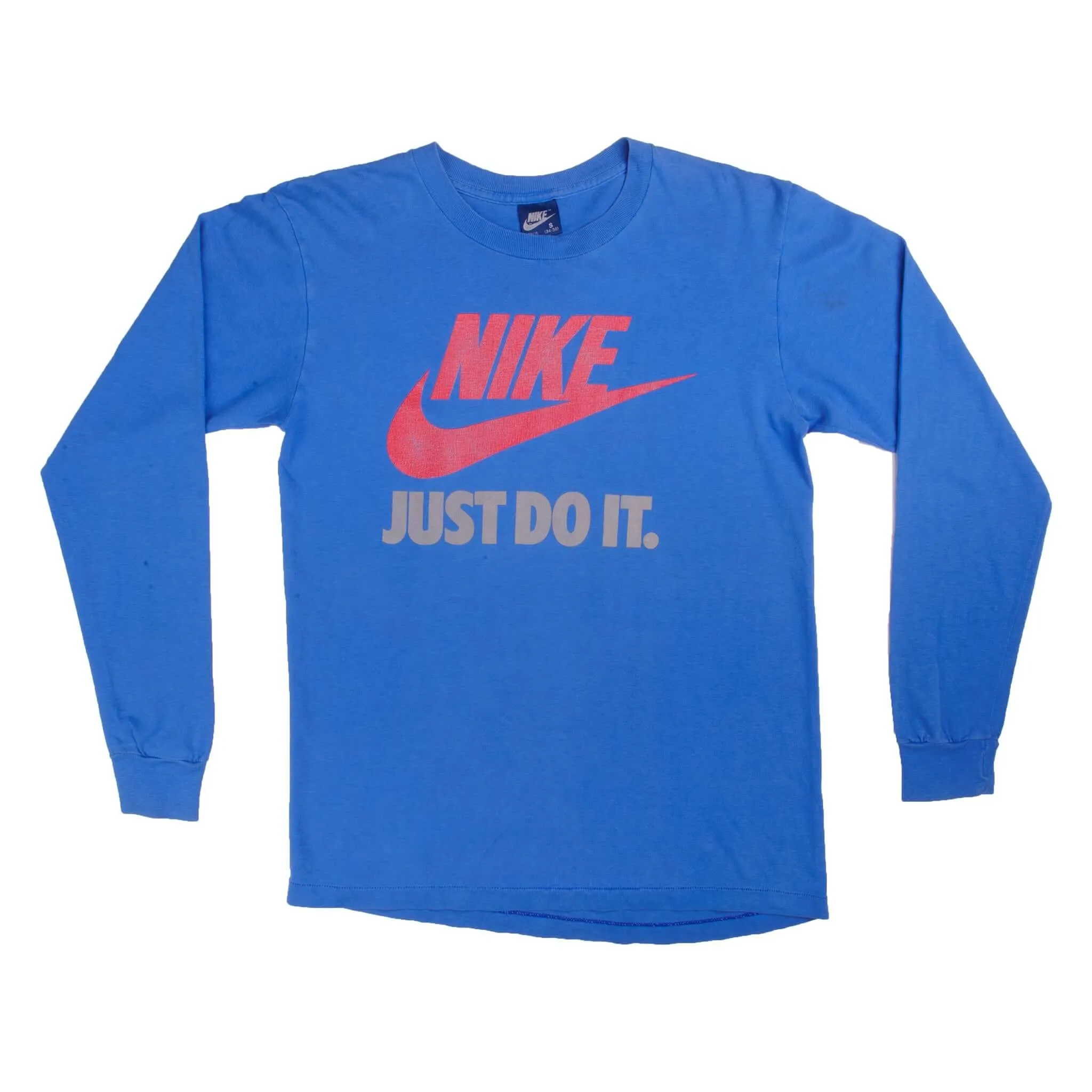 VINTAGE NIKE JUST DO IT LONG SLEEVE TEE SHIRT 1984-1987 SIZE SMALL MADE IN USA
