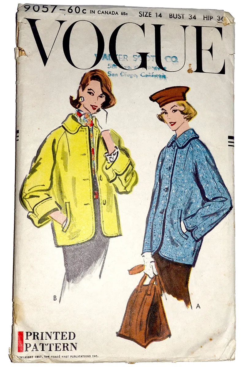 Vogue 9057 Vintage Sewing Pattern 1957 Jackets