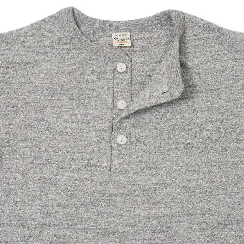 WAREHOUSE & CO.  Lot 5907 Long Sleeve Henley Neck - Heather Grey