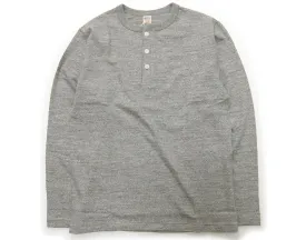 WAREHOUSE & CO.  Lot 5907 Long Sleeve Henley Neck - Heather Grey