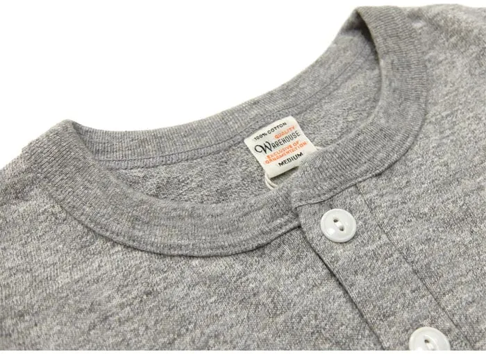 WAREHOUSE & CO.  Lot 5907 Long Sleeve Henley Neck - Heather Grey