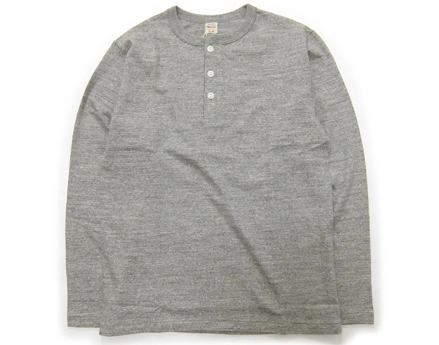 WAREHOUSE & CO.  Lot 5907 Long Sleeve Henley Neck - Heather Grey