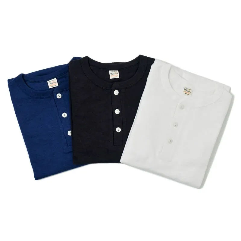 WAREHOUSE & CO.  Lot 5907 Long Sleeve Henley Neck - Heather Grey