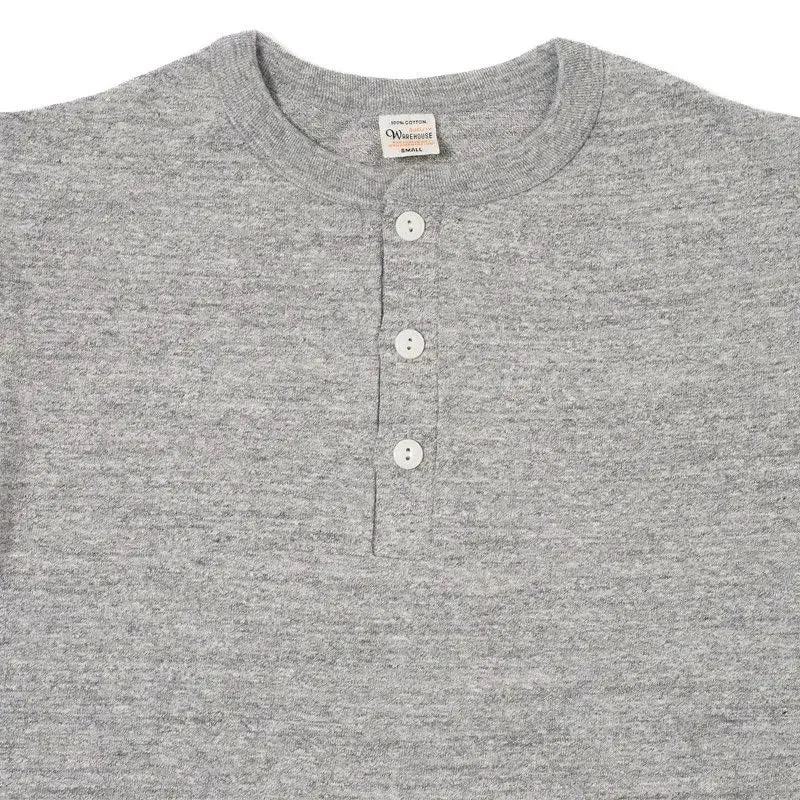 WAREHOUSE & CO.  Lot 5907 Long Sleeve Henley Neck - Heather Grey