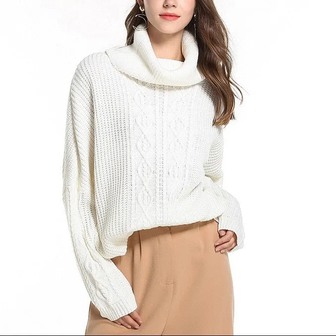 Winding High Neck Collar Knitting Sweaters