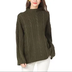 Winding High Neck Collar Long Sleeve Sweaters