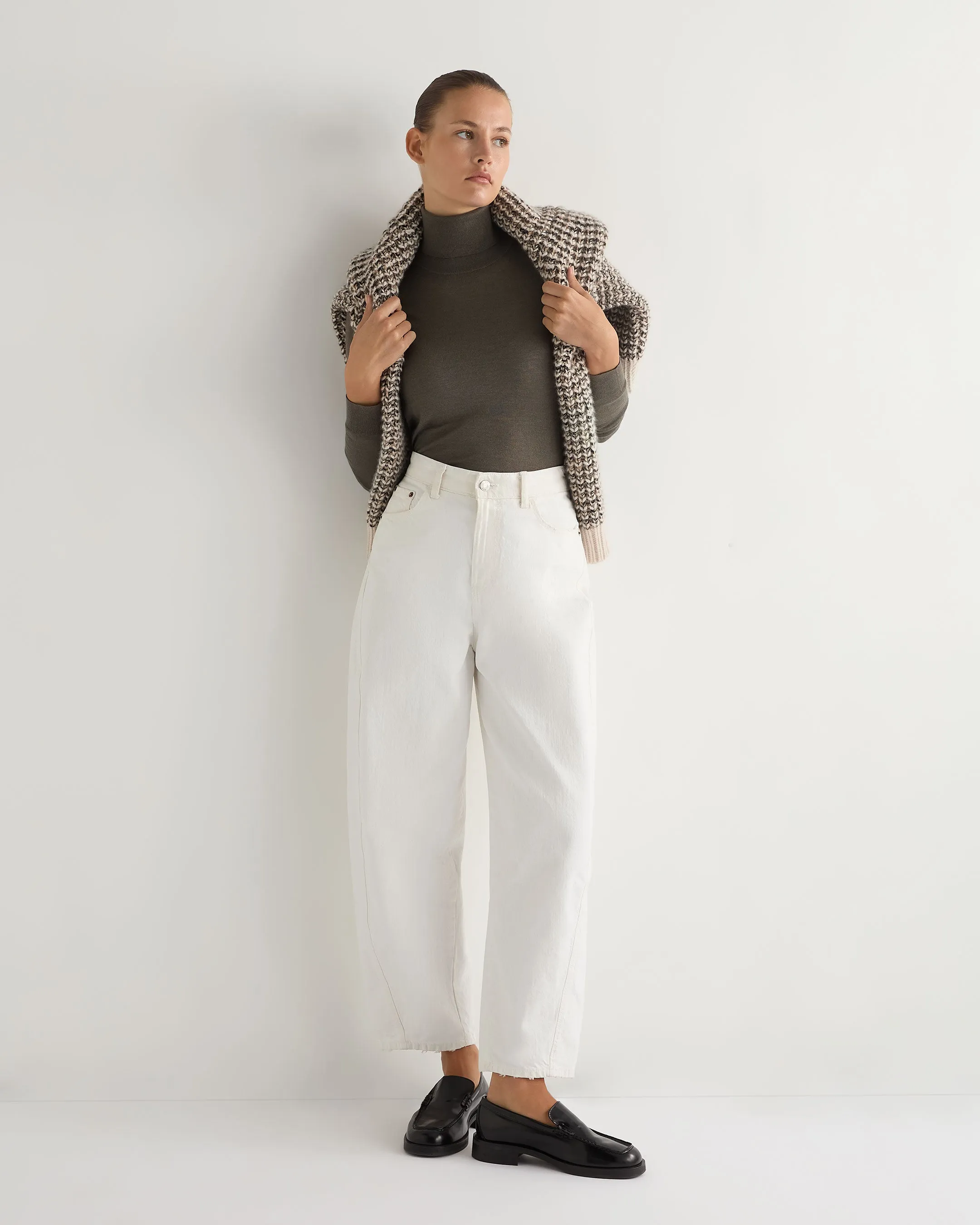 Women's Margot Superfine Cashmere Roll Neck Jumper Mink Brown
