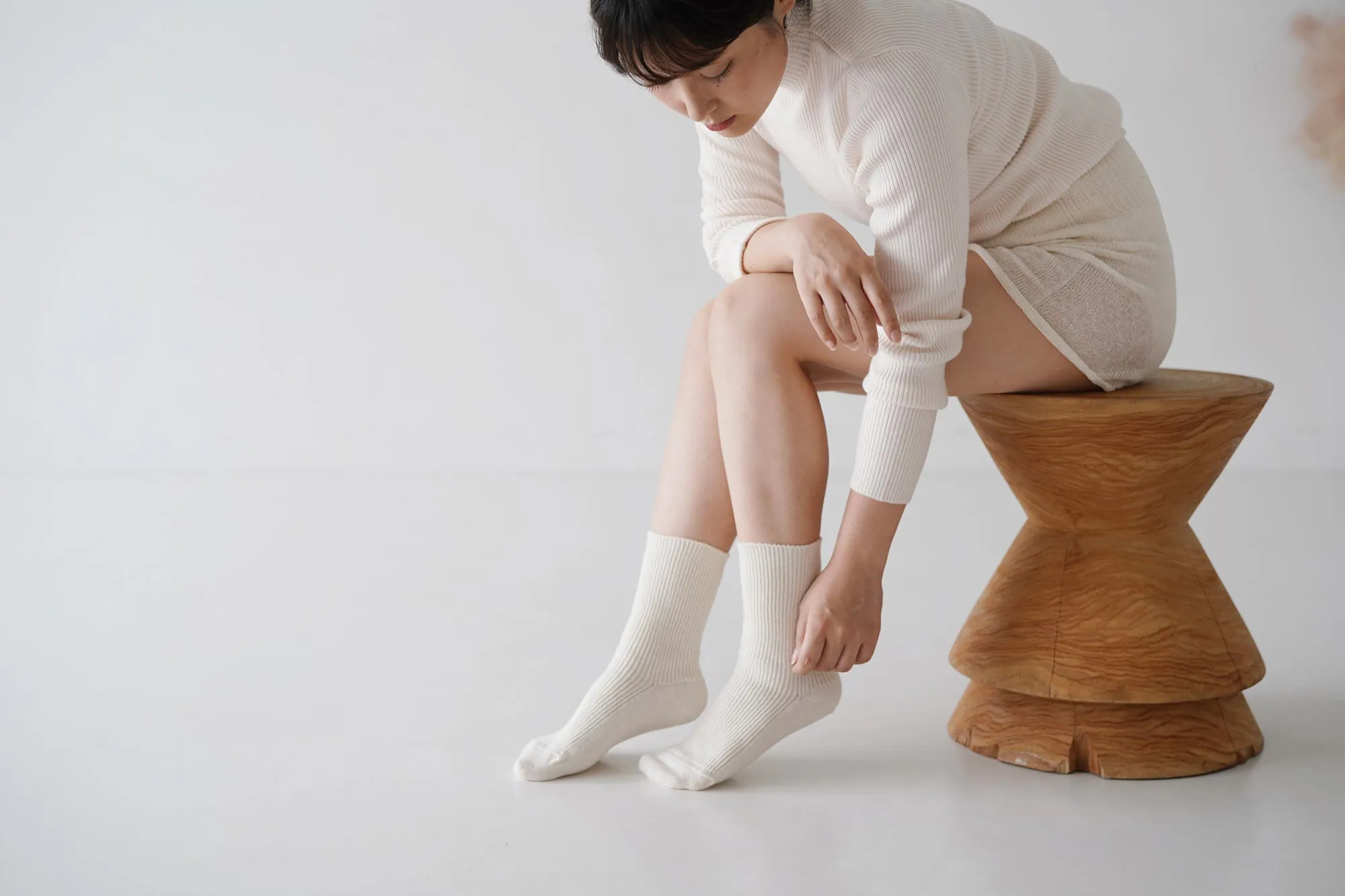 Wool Cashmere Ribbed Socks