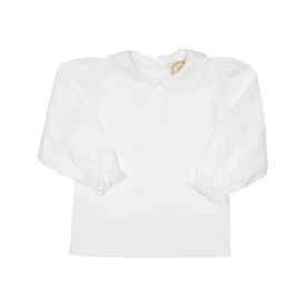 Worth Avenue White Maude's Peter Pan Collar Shirt - Pima LS