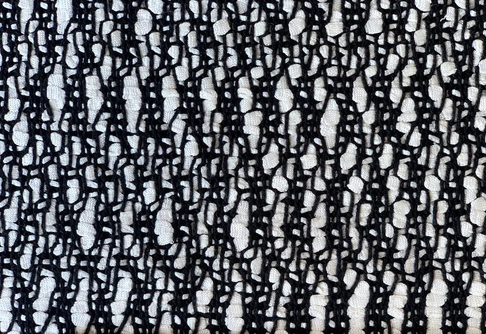 Woven Snow Ribbons Cotton Blend Suiting  (Made in Italy)