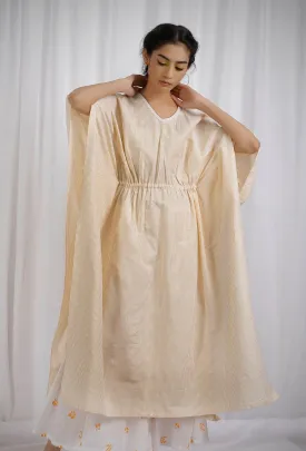 Yellow Cotton Kaftan Side Tie - Up Kurta