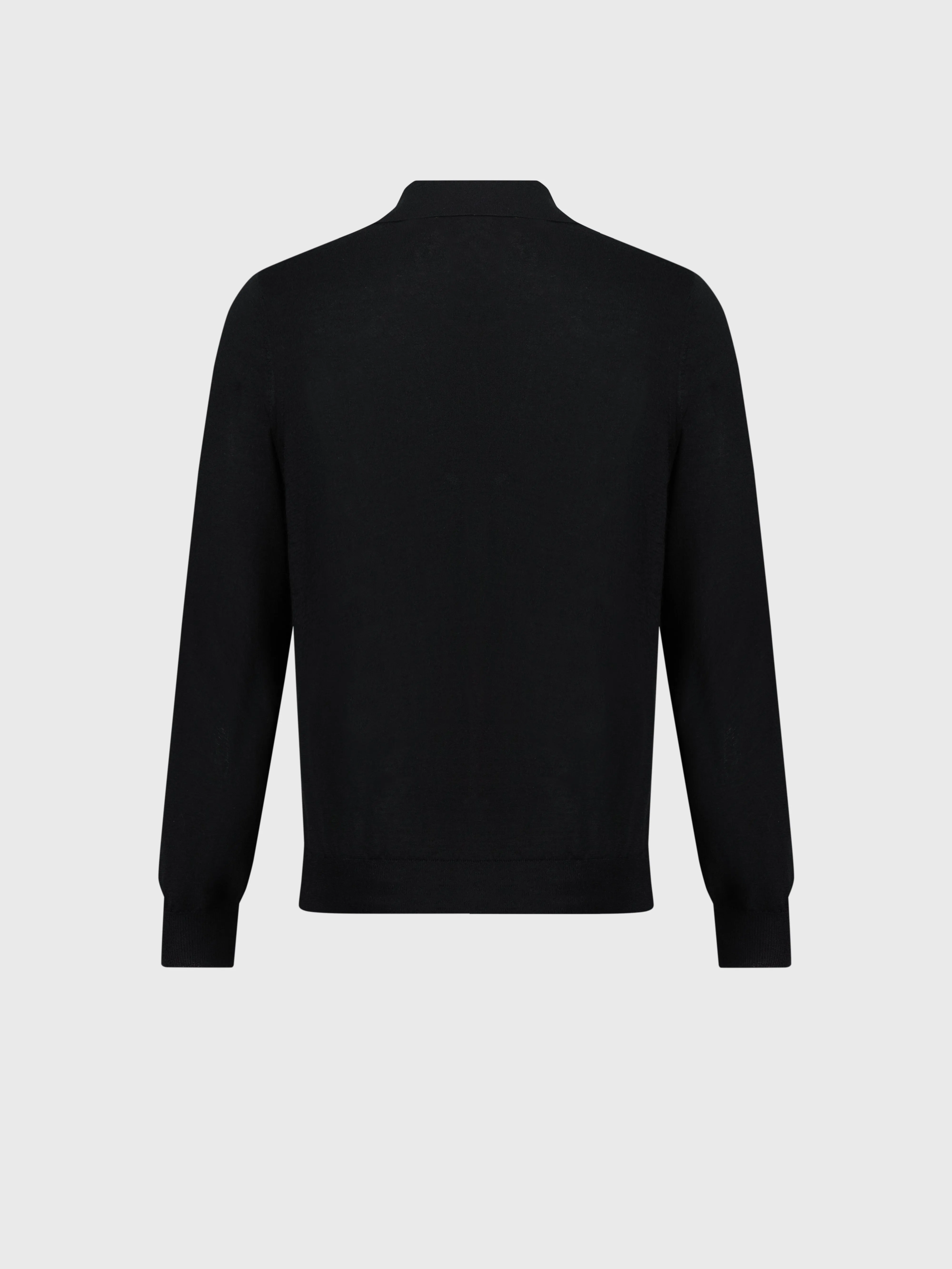 Zipped Knitwear Polo in Cashmere and Silk Black
